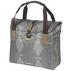 Basil Elegance fietsshopper, Green PET, waterkerende vouwsluiting, gepolsterde hand schouderbanden, 20-26L, taupe