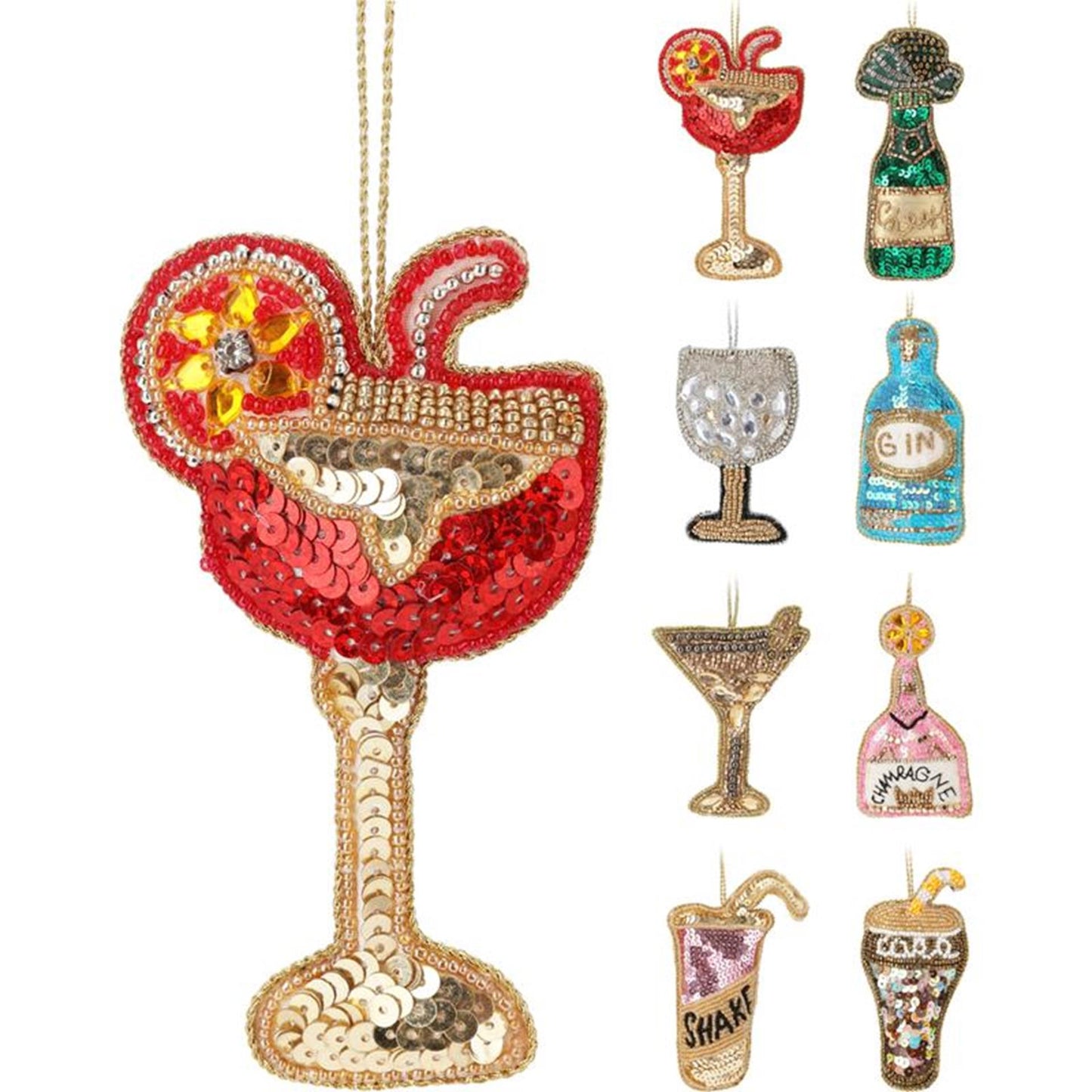 Home styling kersthanger figuren dranken 10cm
