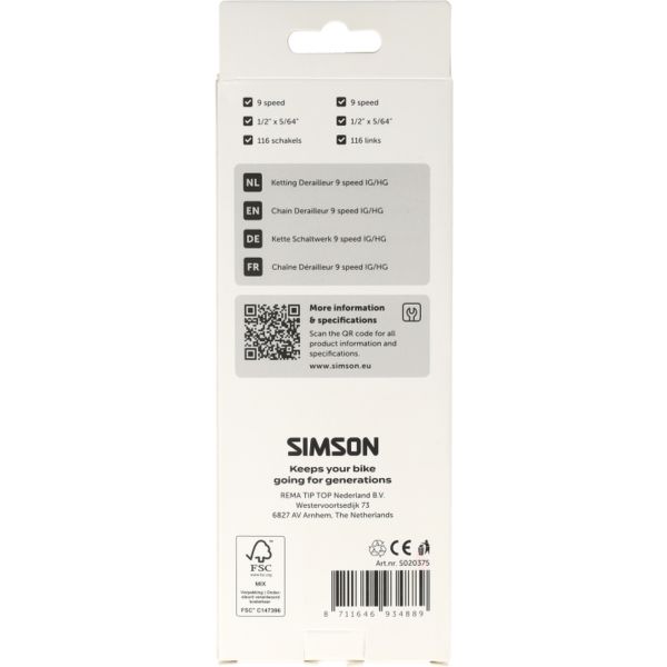 Deragliatore catena Simson 9v hg