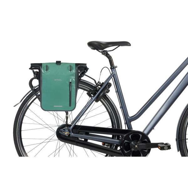 Basil borsa bici singola rivo m telone mik 12-15l 14 x 25 x 38 cm - verde nero