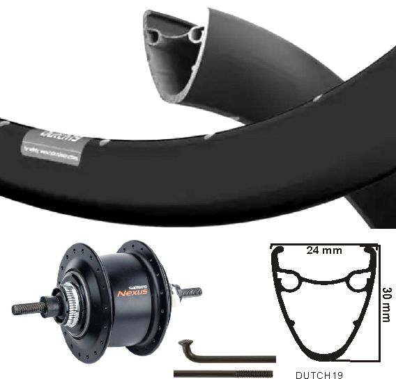 Rueda trasera KGS 28 pulgadas (622) Spaak Rim NEXUS 8 Centerlock negro