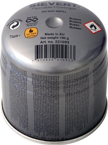 Cartucho gas sievert pinchazo lata butano 350ml