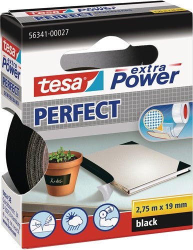 Quantore textieltape tesa extra power perfect zwart