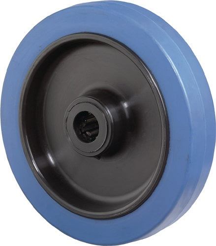 Rulli ruota di scorta Bs | ruota-d. 125 mm portata 140 kg | gomma blu | come-d. Mozzo da 15 mm, lunghezza 50 mm | 1 pezzo - b61.125 b61.125