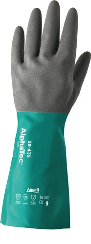 Guante químico Ansell | talla 9 verde mar gris antracita | y 388, y 374, y 1149 | categoría psa iii | 12 pares - 58-435-9 58-435-9