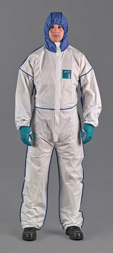Monos de seguridad Ansell | talla l | blanco azul | categoría psa iii | 1 pieza - wn18b-00195-04 wn18b-00195-04