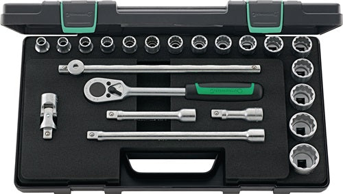 Stahlwille dopsleutelset | 22-delig 1 2 inch | sleutelwijdtes 10-32 mm | aantal tanden 36 12-kant | 1 stuk - 96031447 96031447