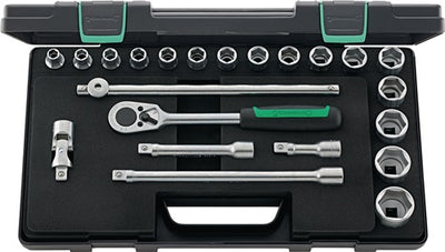 Stahlwille dopsleutelset | 22-delig 1 2 inch | sleutelwijdtes 10-32 mm | aantal tanden 36 6-kant | 1 stuk - 96031448 96031448
