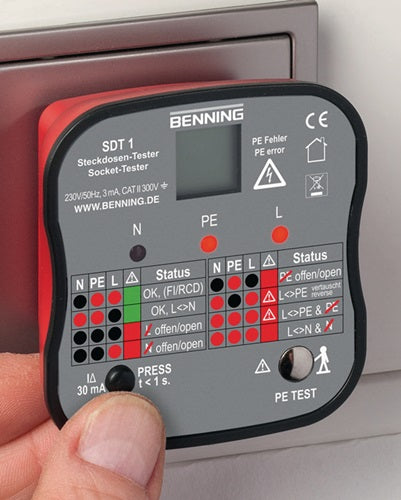Tester per prese Benning | v. ispezione prese di sicurezza | 1 pezzo - 020053 - 020053