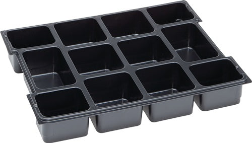 Distribuidor L-boxx para piezas pequeñas | poliestireno w404xd312xh61 mm | con 12 contenedores | negro | 1 pieza - 1000010126 1000010126