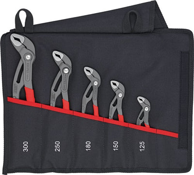 Knipex cobra-set 5-delig 00 19 55 s5 tangenset (rood, gekartelde greepvlakken, geïntegreerde klembeveiliging)