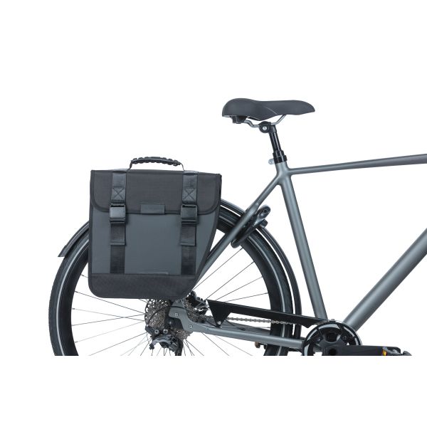 Tour di basilico a sinistra - borsa per bicicletta singola, nero, impermeabile