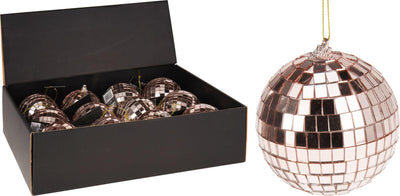 Home styling Sfera di Natale sfera a specchio 8 cm oro rosa