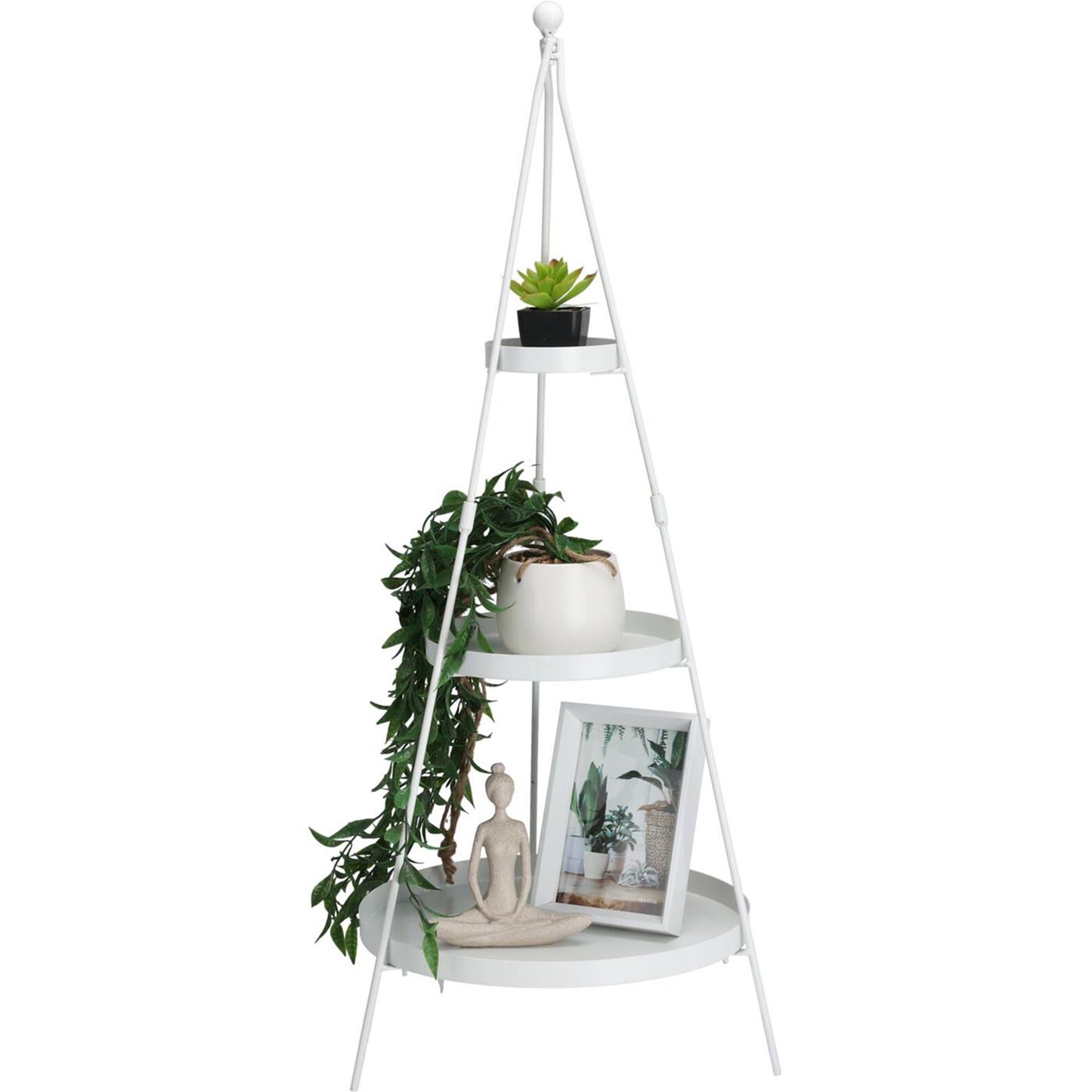 Home styling etagere 3-laags wit 26x26x73cm