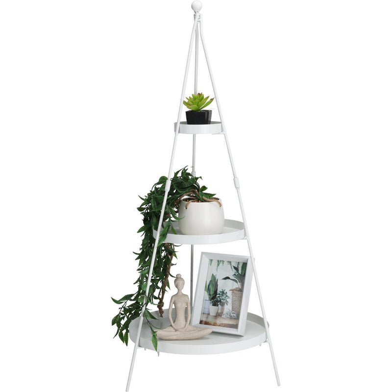 Home styling etagere 3-laags wit 26x26x73cm