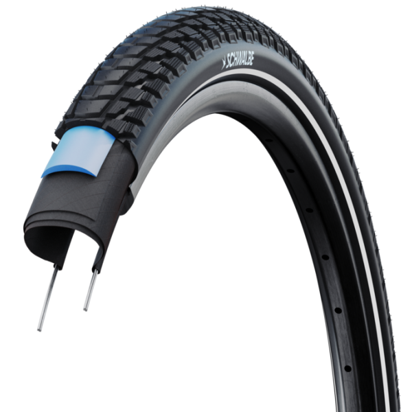 Schwalbe marathon plus tour - cablato - addix e - smart dualguard - 28x1.75 - nero + reflex