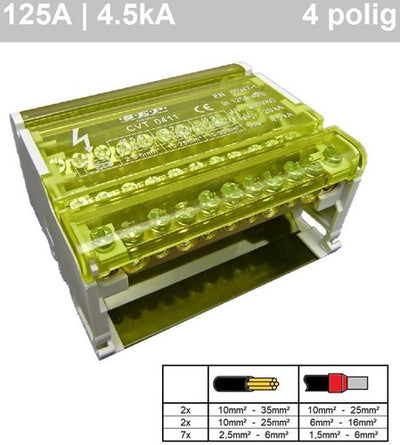 Blocco di connessione per scatola di distribuzione 4p - 11 connessioni - 4517911
