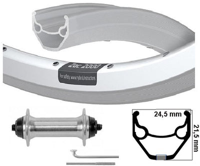 Rueda delantera de KGS 28 pulgadas (622) Alu Drop Out ZAC 2000 Silver Fails Ful