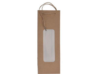 Bolsa para botellas de vino con ventana.