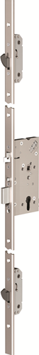 Cerradura multipunto de pánico de seguridad Abloy el166 | autoblocante | kg*** | dm60mm | pc72mm | placa frontal acero inoxidable 24x2000mm en forma de u - 10037667