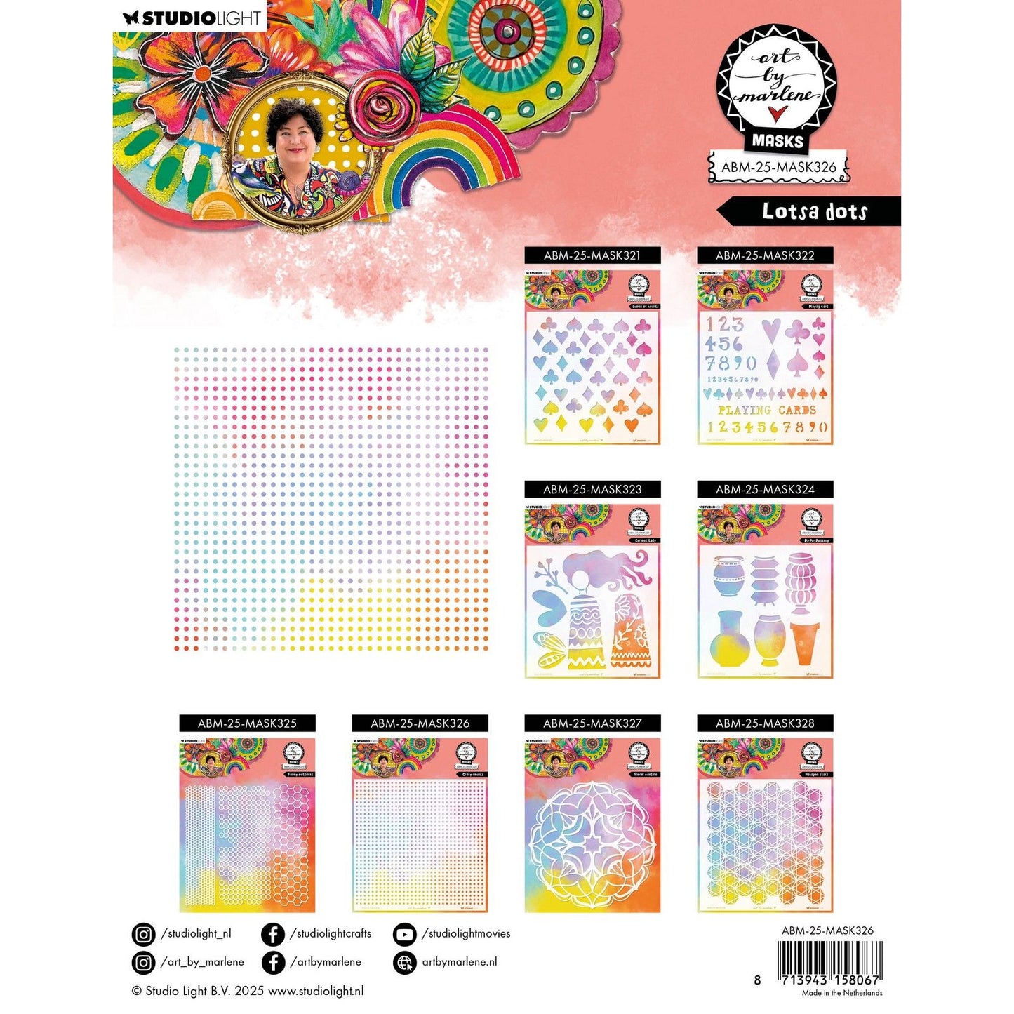 Luce da studio • illustrazione di Marlene Mask, tanti punti