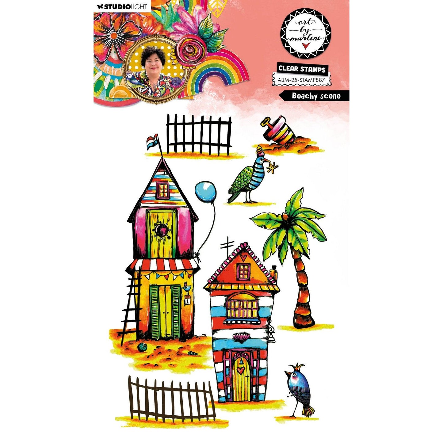 Luz de estudio • arte de marlene clear stamp escena playera