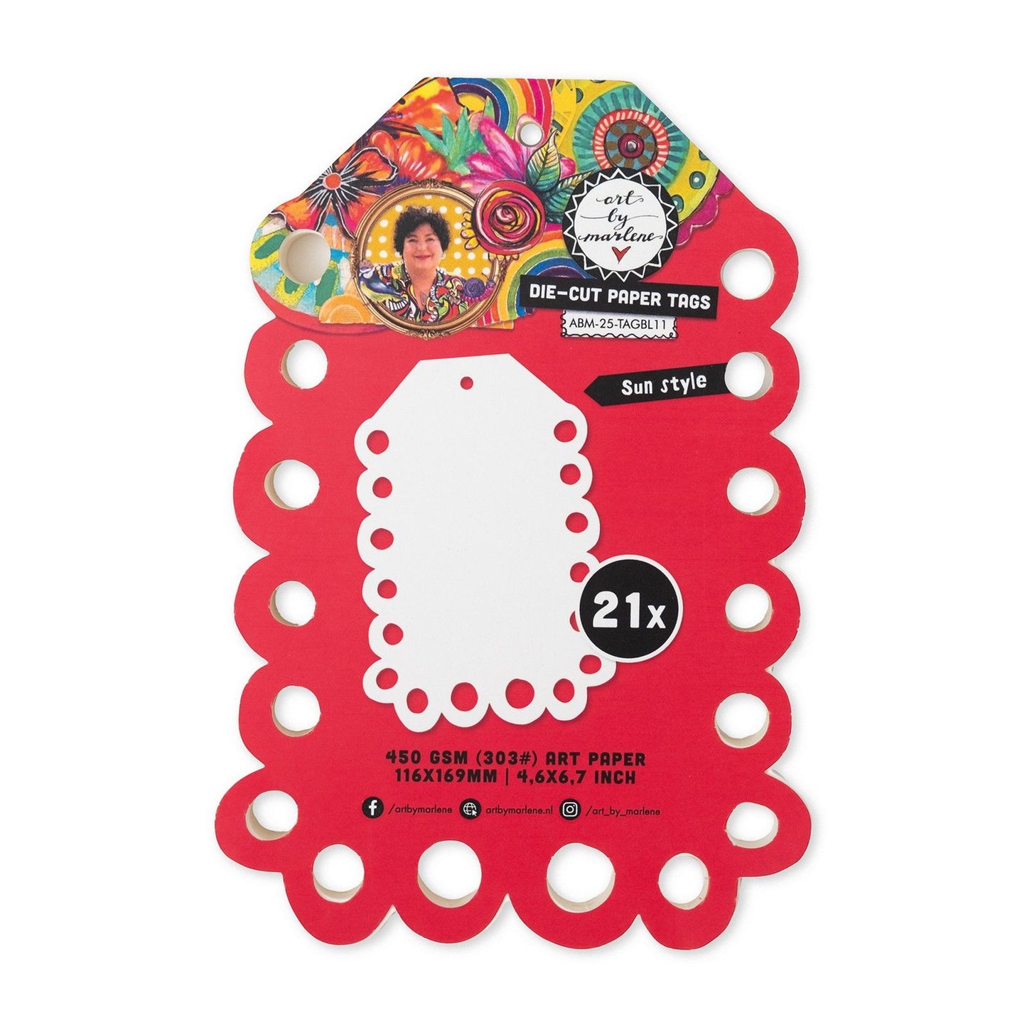 Studio light • art by marlene die-cut paper tags sun style