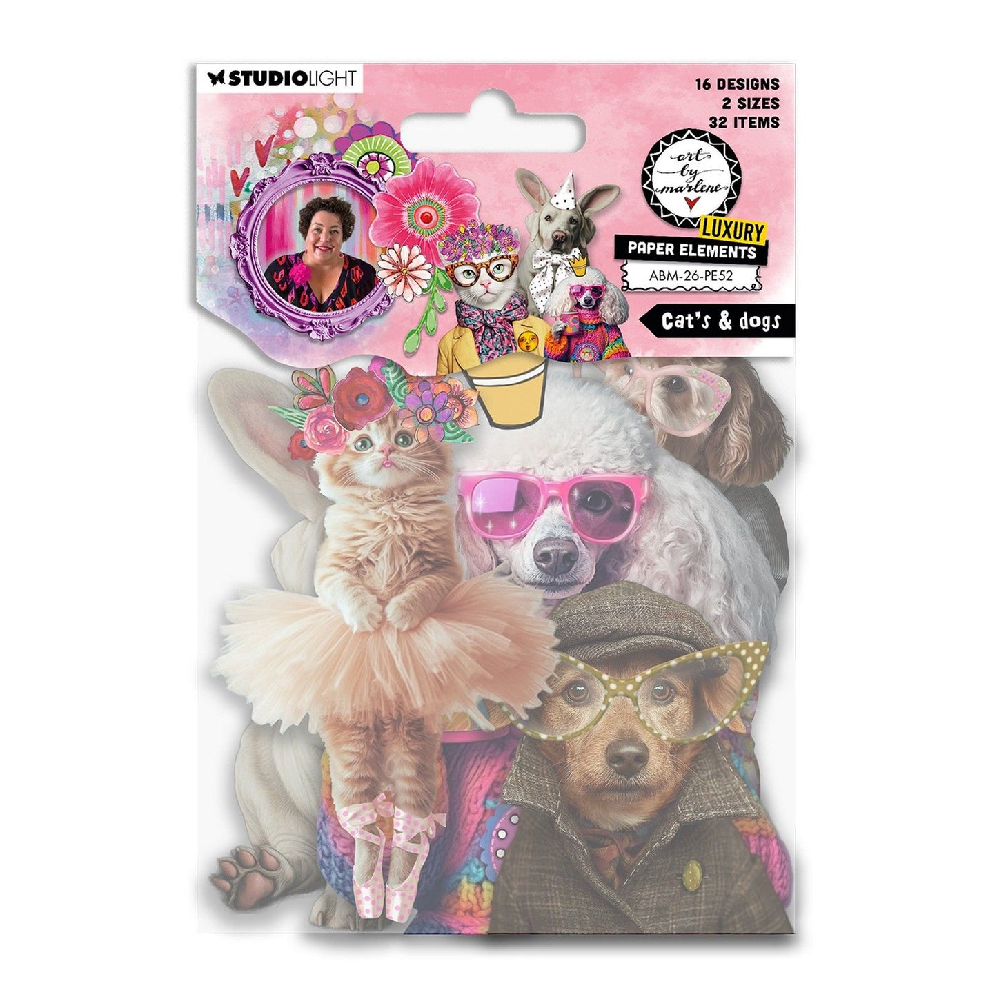Studio luce • arte di marlene elementi di carta cani di gatto