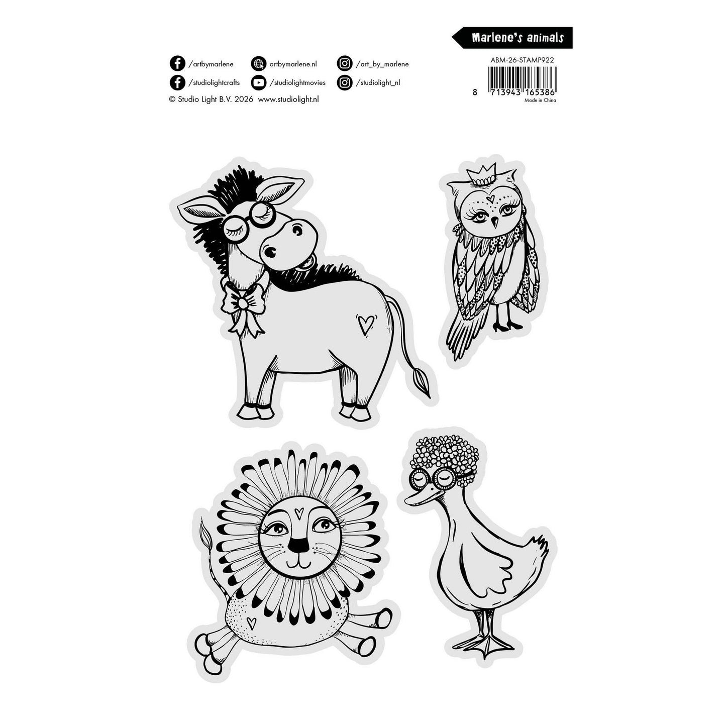 Luz de estudio • arte de marlene sello transparente los animales de marlene