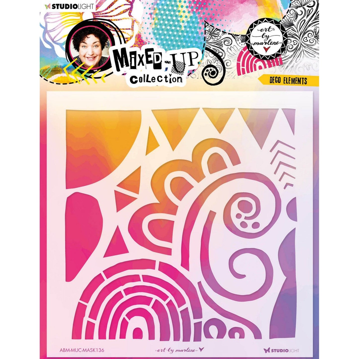 Luce da studio • elementi decorativi con stencil per maschere da collezione mescolati