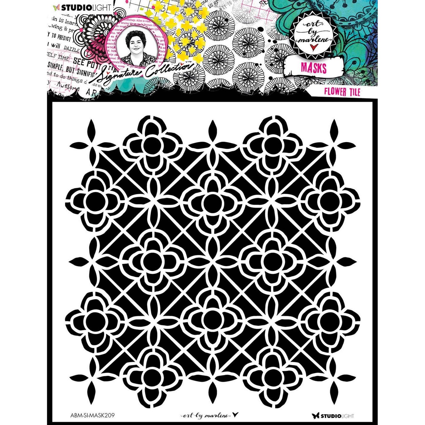 Studio light • signature collection mask stencil flower tile