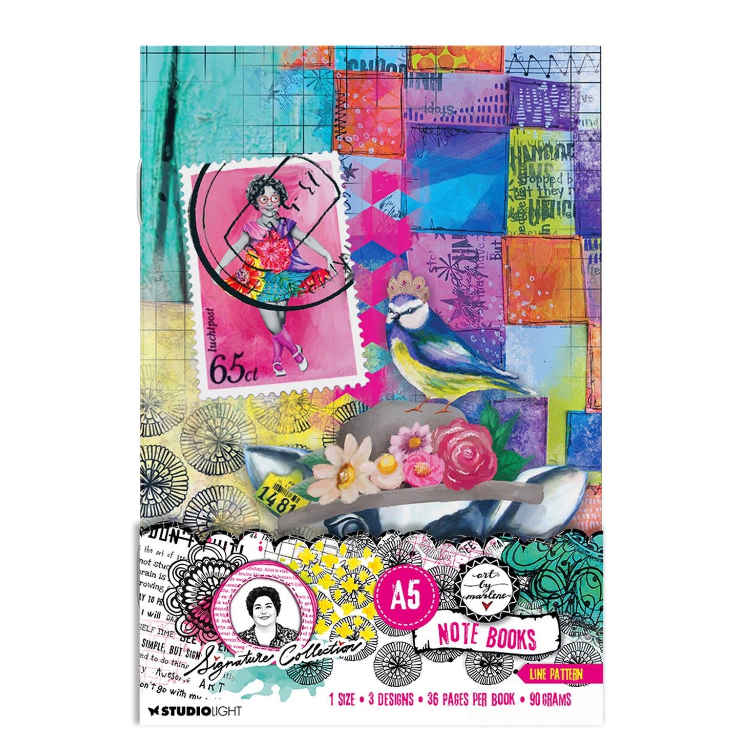 Luz de estudio • colección de firmas Bullet Journals A5, juego de 3