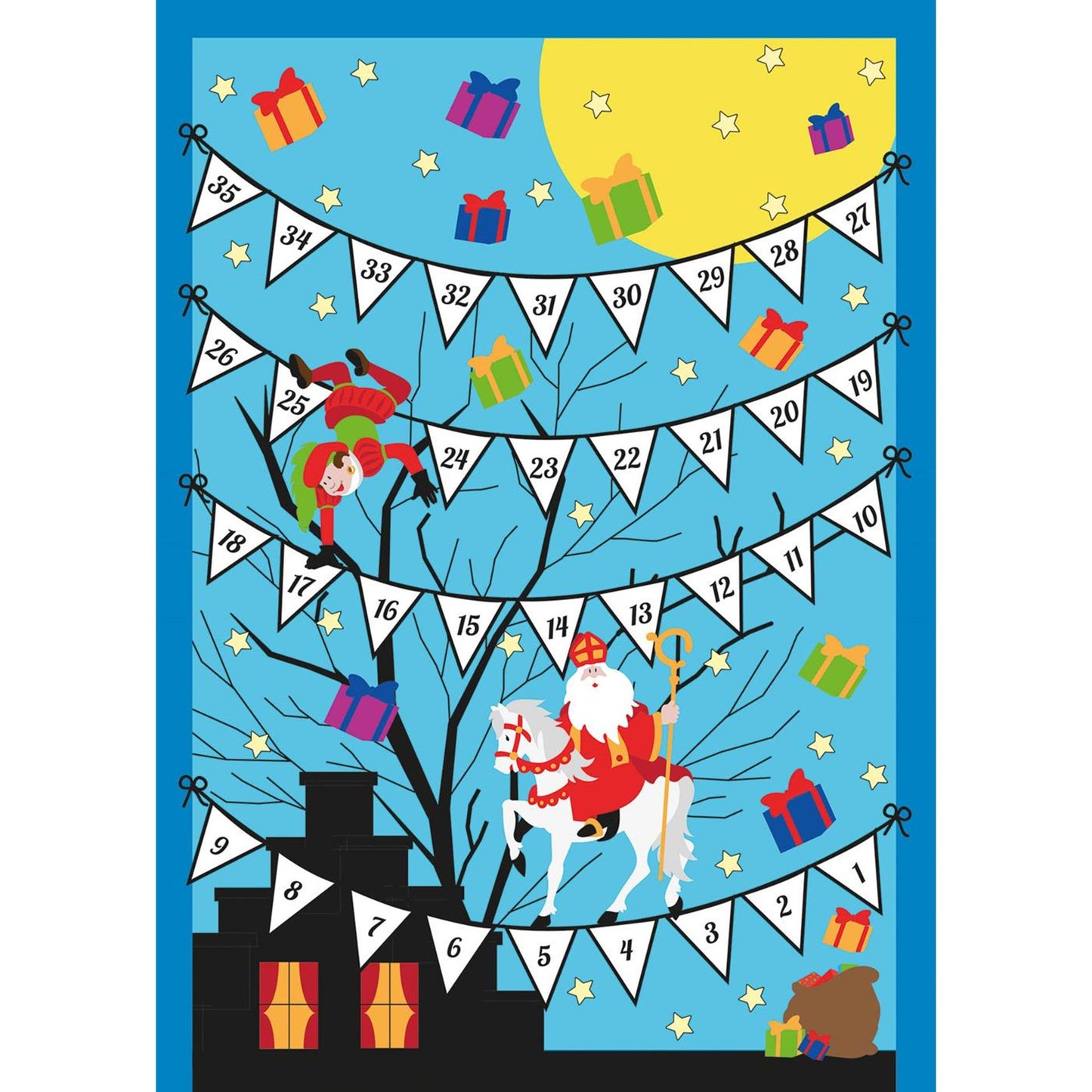 Calendario de cuenta atrás de Sinterklaas bienvenido santo