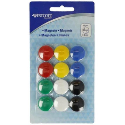 Westcott imanes de colores ø20x8mm 12ud