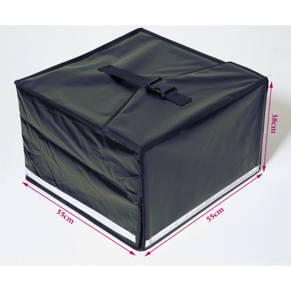 Delivery case Pizza offering rear loader
