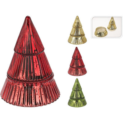 Candela profumata per l'home styling in vetro ad albero di Natale con coperchio