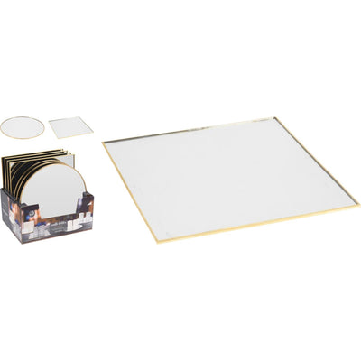 Specchio sottobicchiere per la casa dorato 25 cm