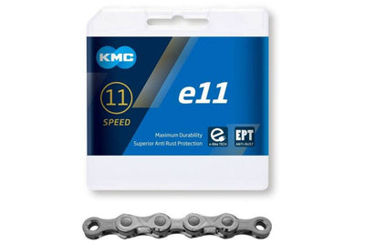 KMC E11 Cadena de bicicletas EPT 1 2x11 128 Plata