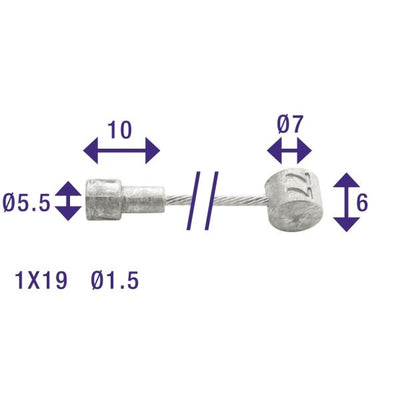 Elvedes rem binnenkabel rvs 2350 mm ø 1,5 mm
