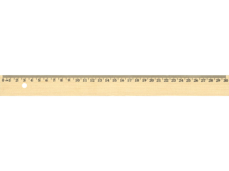 Kangaro liniaal 30cm hout met metaalinleg