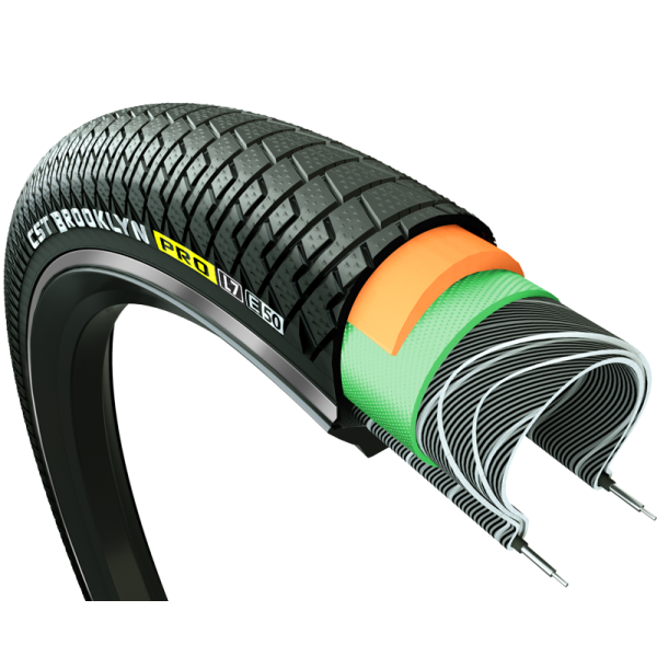 Cst pneumatico esterno brooklyn pro cargo 26 x 2.15 55-559 - nero con riflessi