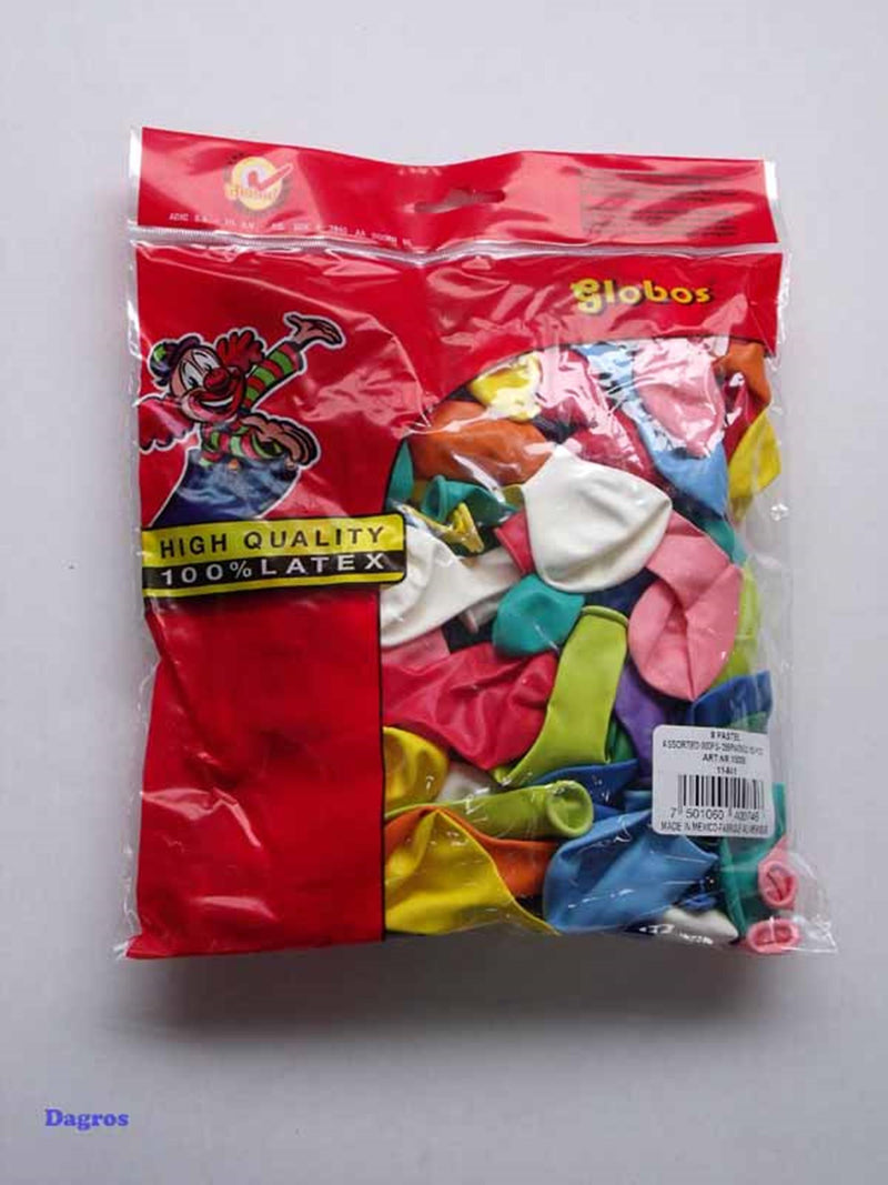 Globos globo mix nr8 bolsa de 100uds