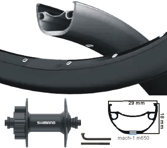 Rueda delantera KGS 28 pulgadas (622) MAC1-M650 + Spaak ZW Cass Disco 6 perno