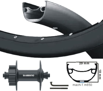 Rueda delantera KGS 28 pulgadas (622) MAC1-M650 + Spaak ZW Cass Disco 6 perno