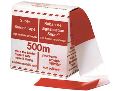 Cinta barrera roja blanca 500lg 80br