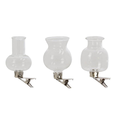 Esschert design Juego de 3 jarrones con clip para flores Esschert