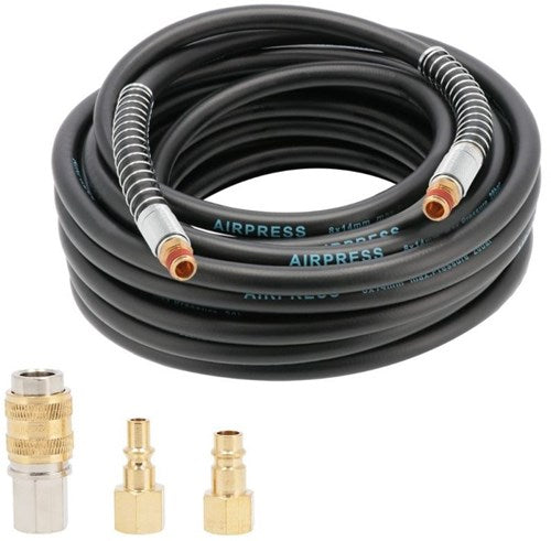 Airpress luchtslang | 20 bar | 1 4 | 10 m | 14 x 8mm | incl nippels - 40490