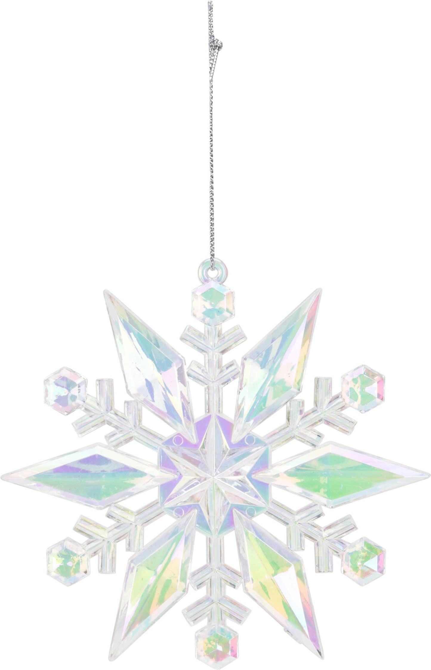 Home Styling Colgante navideño copo de nieve 11cm iridiscente