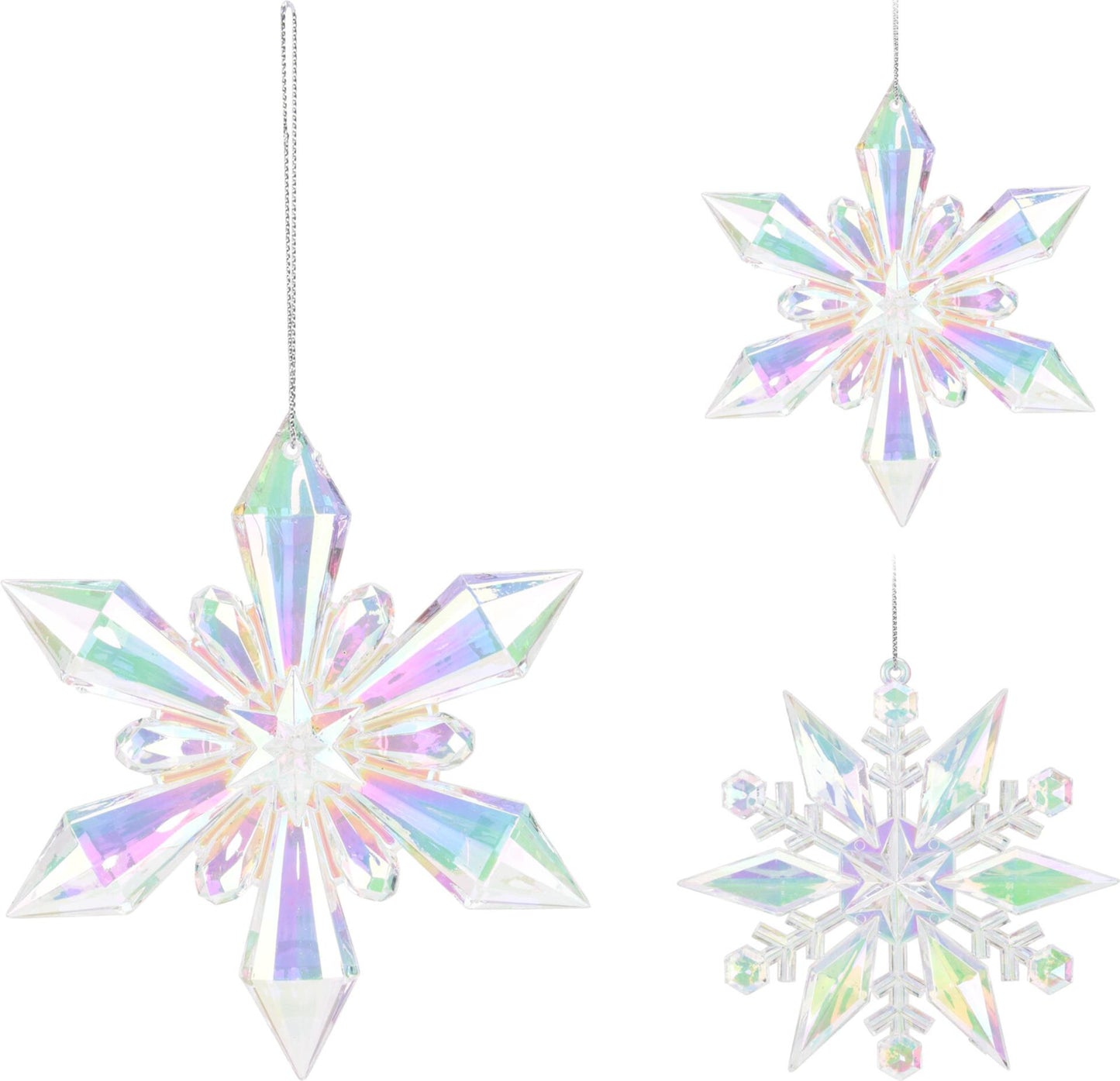 Home Styling Colgante navideño copo de nieve 11cm iridiscente