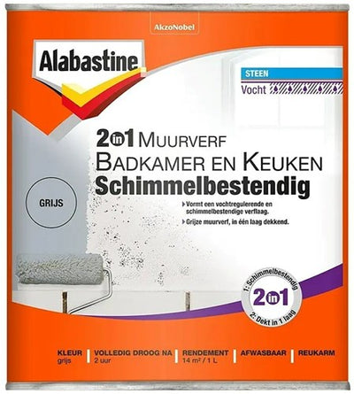 Alabastine 2in1 wall paint b k gray 1l - 5256777